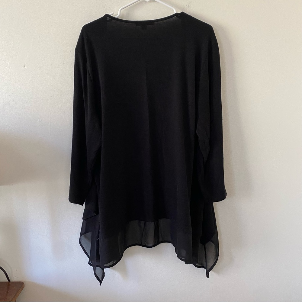 Studio Works Open Cardigan Sweater Black Size 3x - Picture 2 of 5